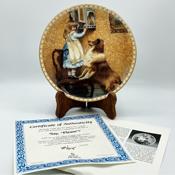 Royal Doulton ‘Say, “Please”!’ A Victorian Childhood - English Bone China Plate - Picture 2 of 3